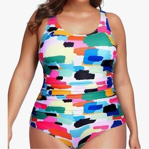 Daci One-Piece Tummy Control Ruched Swimsuit - size 18